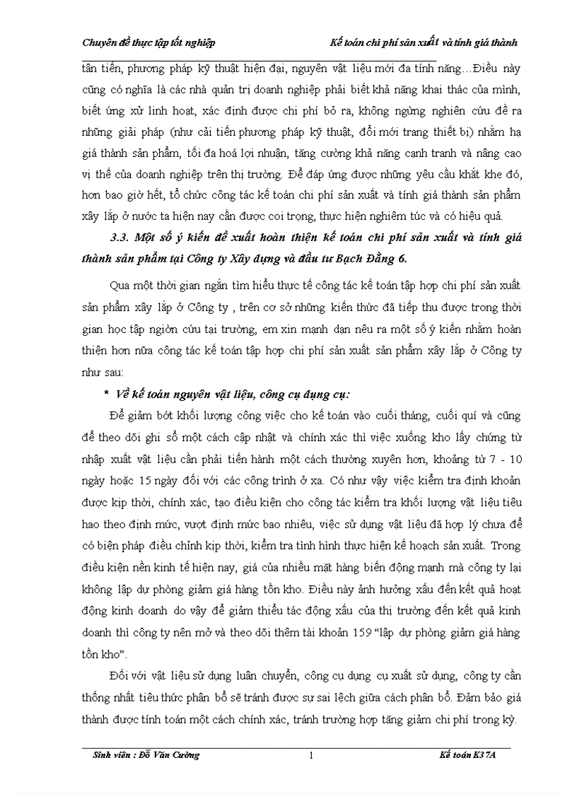 image for page Hoàn thiện kế toán chi phí sản xuất và tính giá thành sản phẩm xây lắp tại Công ty xây dựng và đầu tư Bạch đằng 6 1