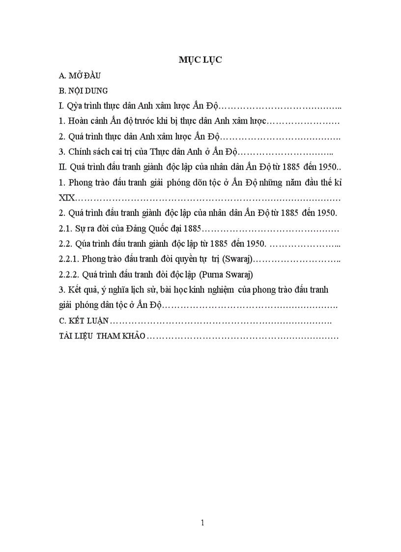 image for page vấn đề đọc lập dân tộc thực sự của Ấn Độ