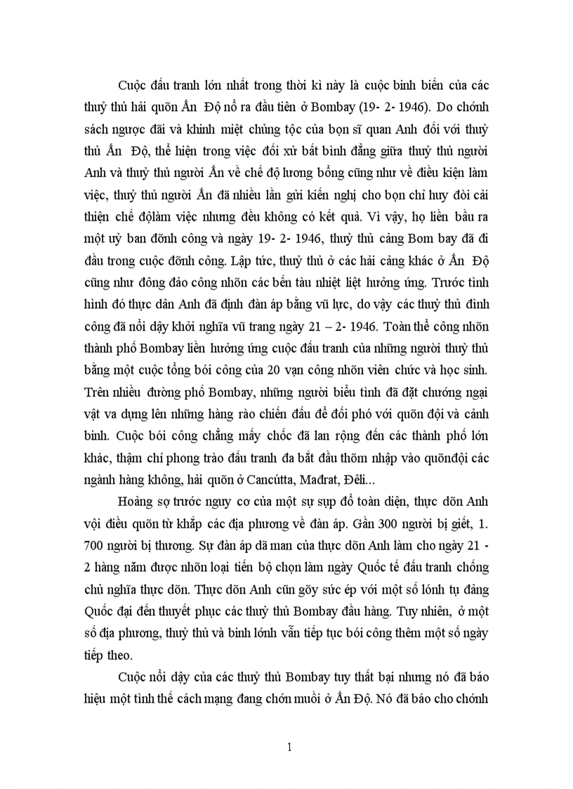 image for page vấn đề đọc lập dân tộc thực sự của Ấn Độ