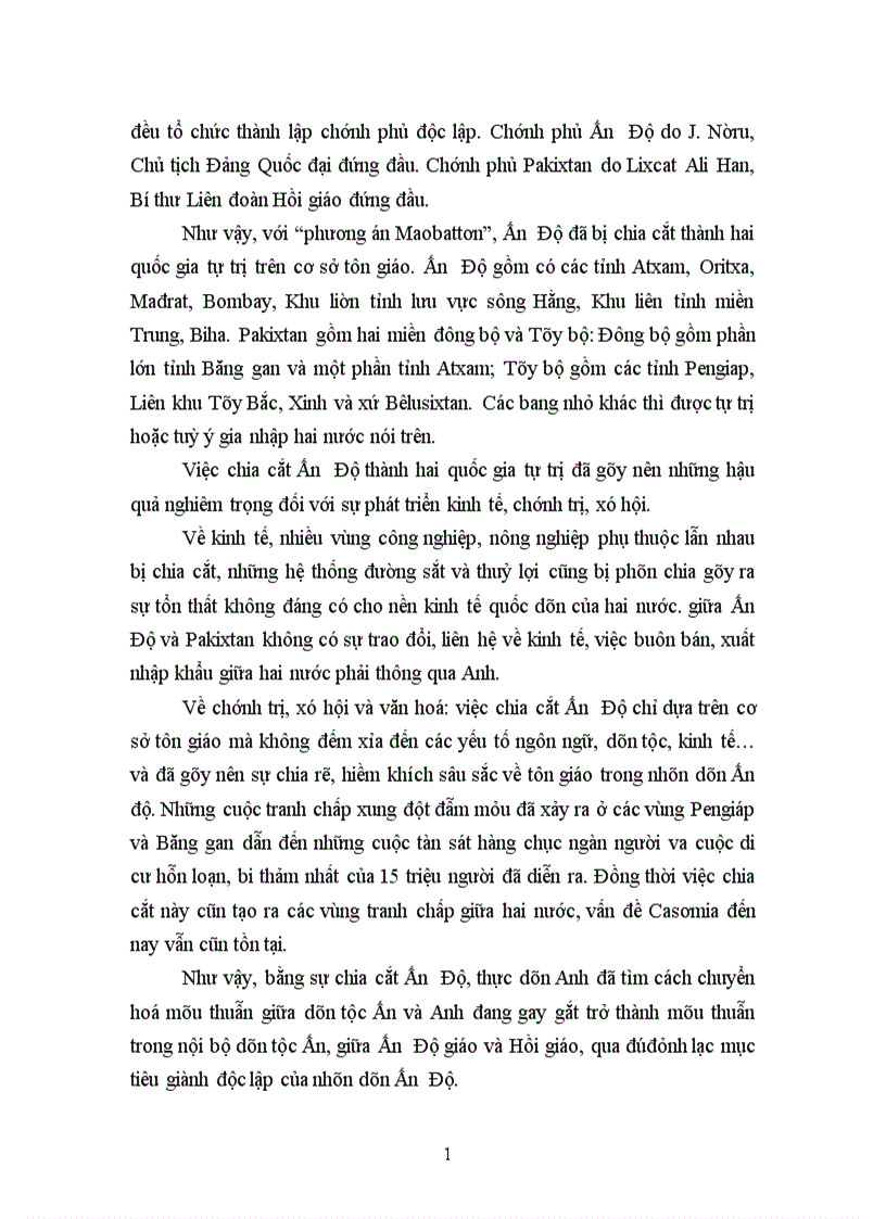 image for page vấn đề đọc lập dân tộc thực sự của Ấn Độ