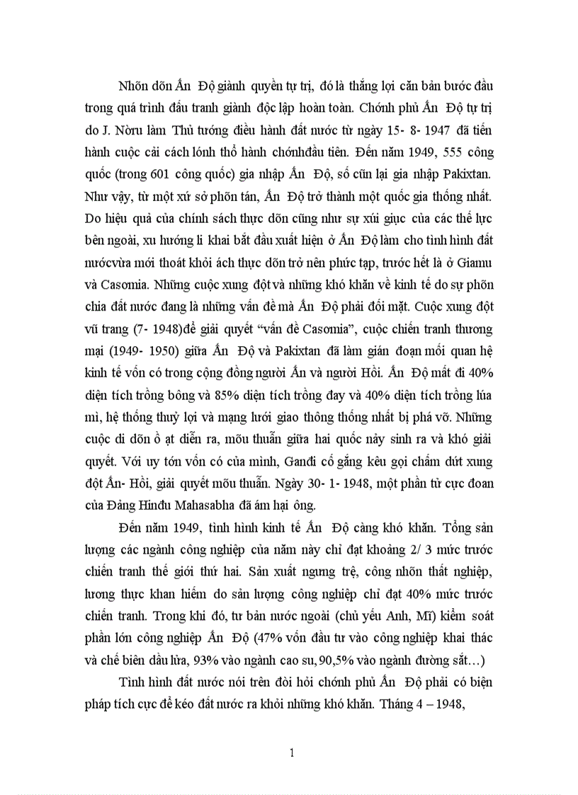 image for page vấn đề đọc lập dân tộc thực sự của Ấn Độ