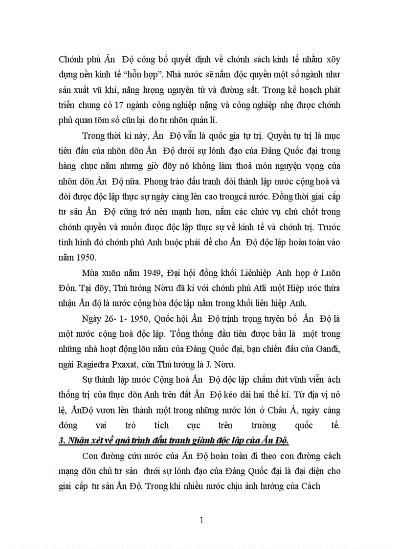 image for page vấn đề đọc lập dân tộc thực sự của Ấn Độ