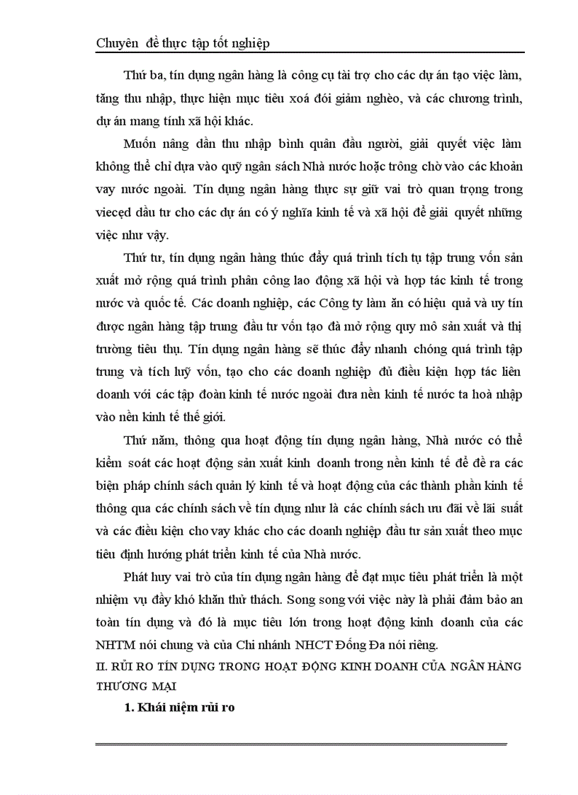 image for page Một số giải pháp hạn chế rủi ro an toàn tín dụng đối với kinh tế ngoài quốc doanh tại Ngân hàng công thương Đống Đa 1