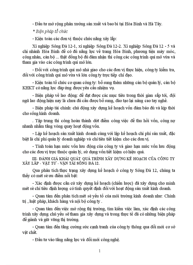 image for page Một số biện pháp chủ yếu nhằm góp phần hoàn thiện quá trình xây dựng chiến lược kinh doanh ở Công ty Xây lắp Vật tư Vận tải Sông Đà 12 1