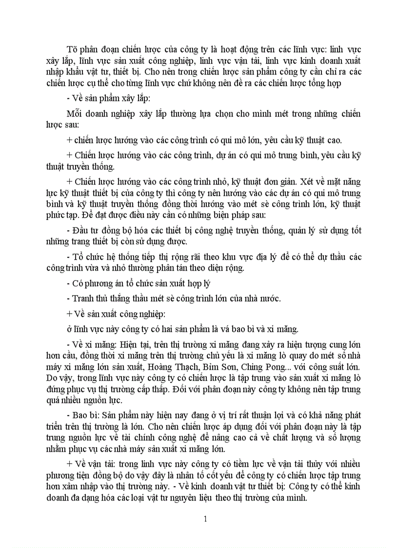 image for page Một số biện pháp chủ yếu nhằm góp phần hoàn thiện quá trình xây dựng chiến lược kinh doanh ở Công ty Xây lắp Vật tư Vận tải Sông Đà 12 1