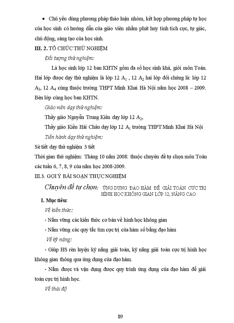 image for page Rèn luyện kỹ năng ứng dụng đạo hàm để giải toán cực trị hình học cho học sinh khá giỏi lớp 12 THPT 2