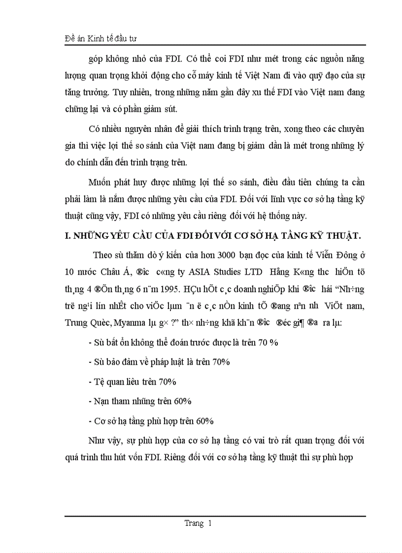 image for page Thực trạng đầu tư phát triển cơ sở hạ tầng kỹ thuật ở Việt Nam trong thời gian qua và một số giải pháp trong thời gian tới nhằm thu hút vốn đầu tư trực tiếp nước ngoài 1