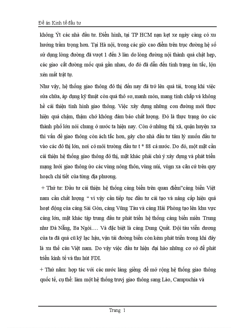 image for page Thực trạng đầu tư phát triển cơ sở hạ tầng kỹ thuật ở Việt Nam trong thời gian qua và một số giải pháp trong thời gian tới nhằm thu hút vốn đầu tư trực tiếp nước ngoài 1