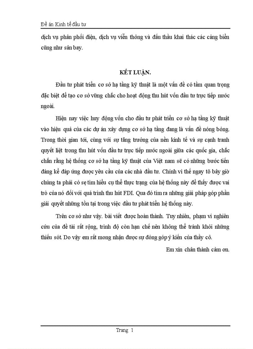 image for page Thực trạng đầu tư phát triển cơ sở hạ tầng kỹ thuật ở Việt Nam trong thời gian qua và một số giải pháp trong thời gian tới nhằm thu hút vốn đầu tư trực tiếp nước ngoài 1