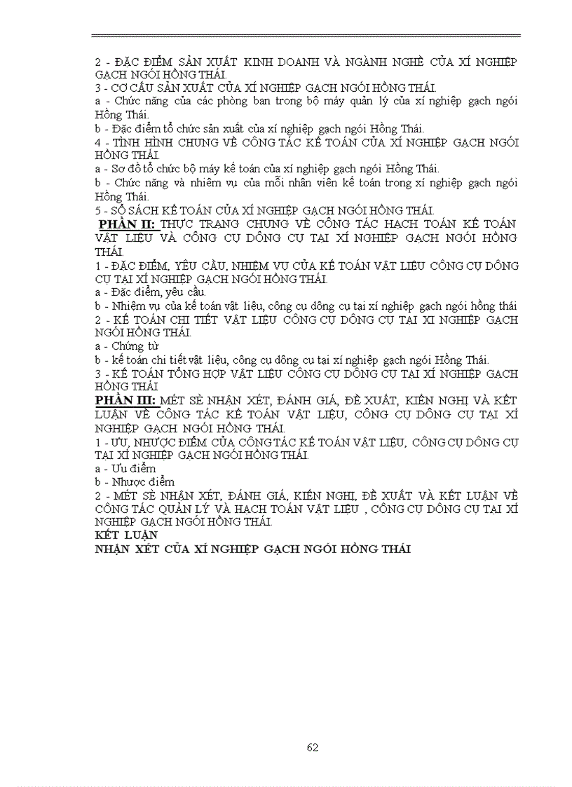 image for page Tổ chức công tác kế toán vật liệu và công cụ dụng cụ tại xí nghiệp gạch ngói Hồng Thái 1