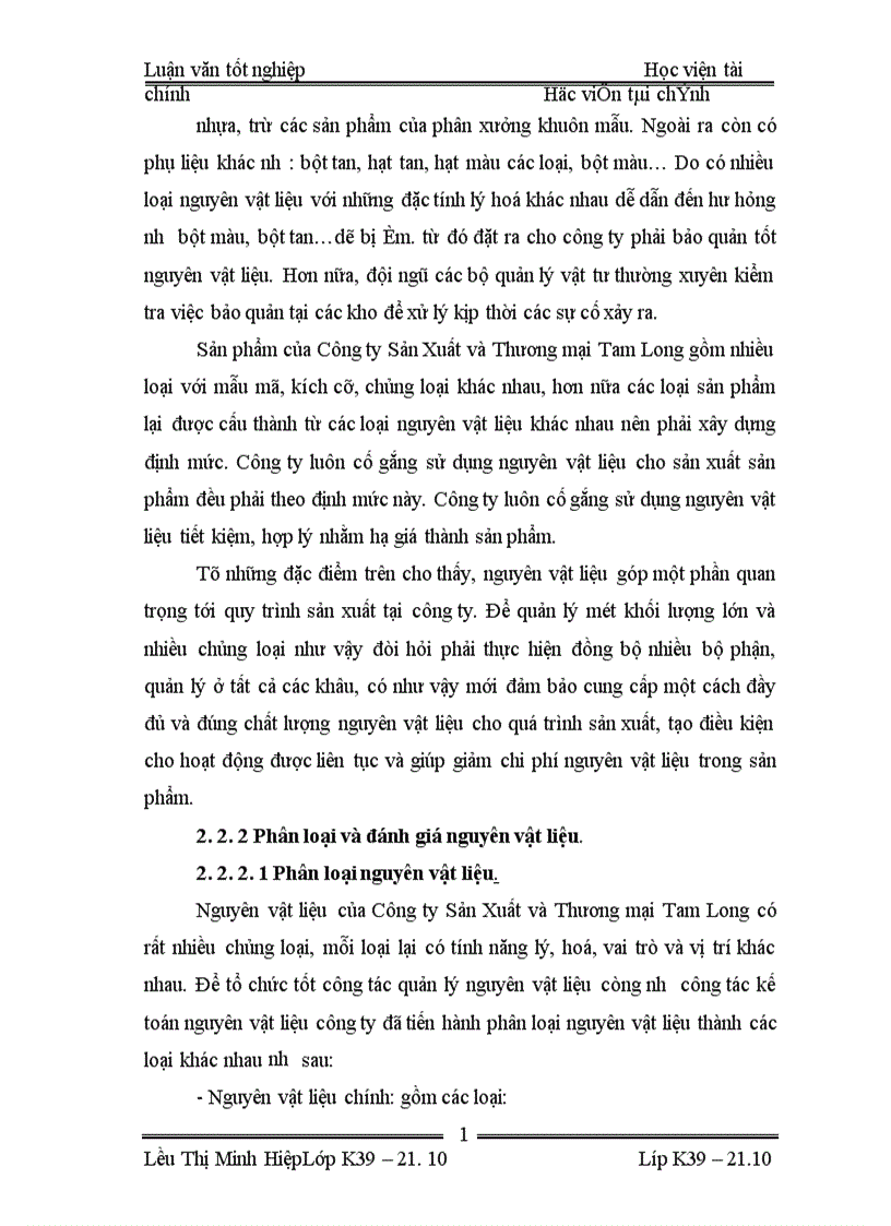 image for page Thực trạng tổ chức kế toán nguyên vật liệu và tình hình cung cấp sử dụng nguyên vật liệu ở Công ty Sản Xuất và Thương mạI Tam Long