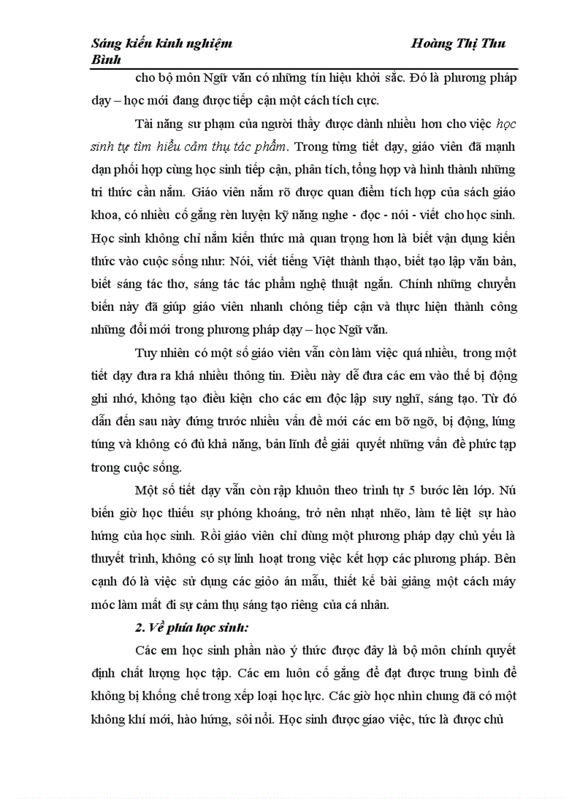 image for page Vấn đề tạo hứng thú cho học sinh trong tiết học ngữ văn đi đôi với hiệu quả và có tính giáo dục cao 1