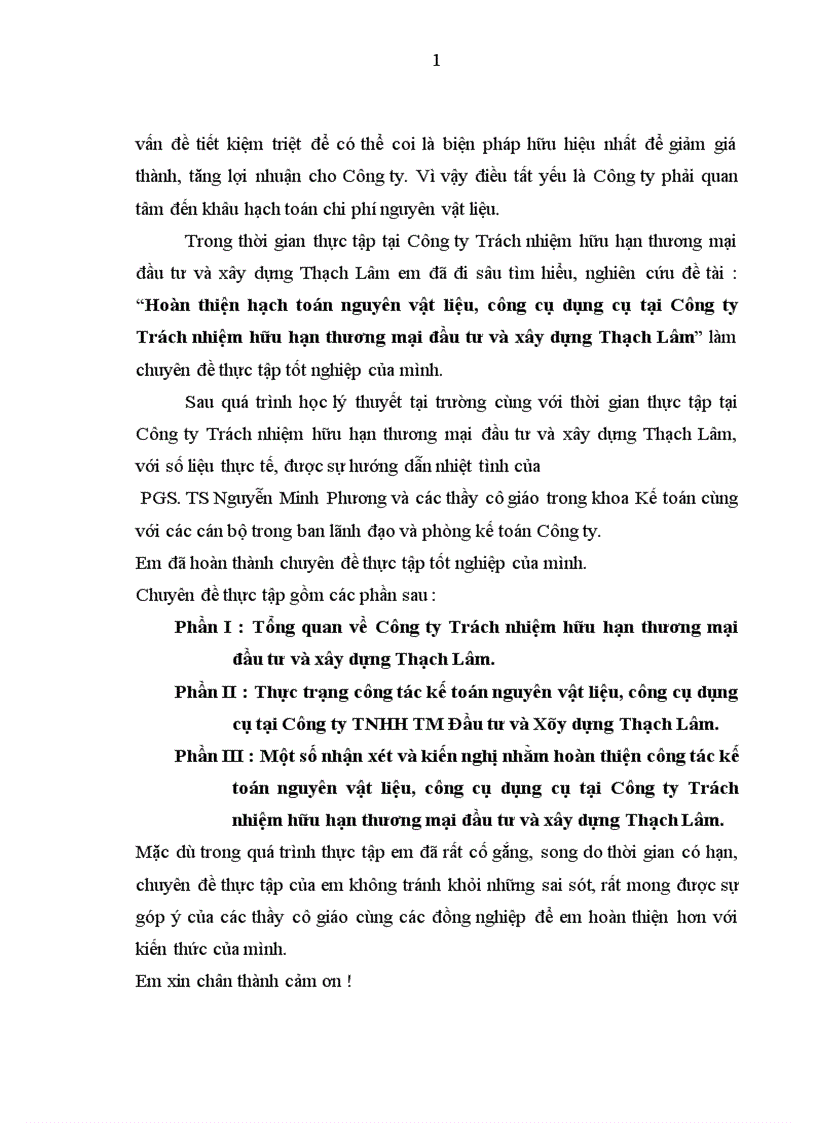 image for page Hoàn thiện hạch toán nguyên vật liệu công cụ dụng cụ tại Công ty Trách nhiệm hữu hạn thương mại đầu tư và xây dựng Thạch Lâm 1