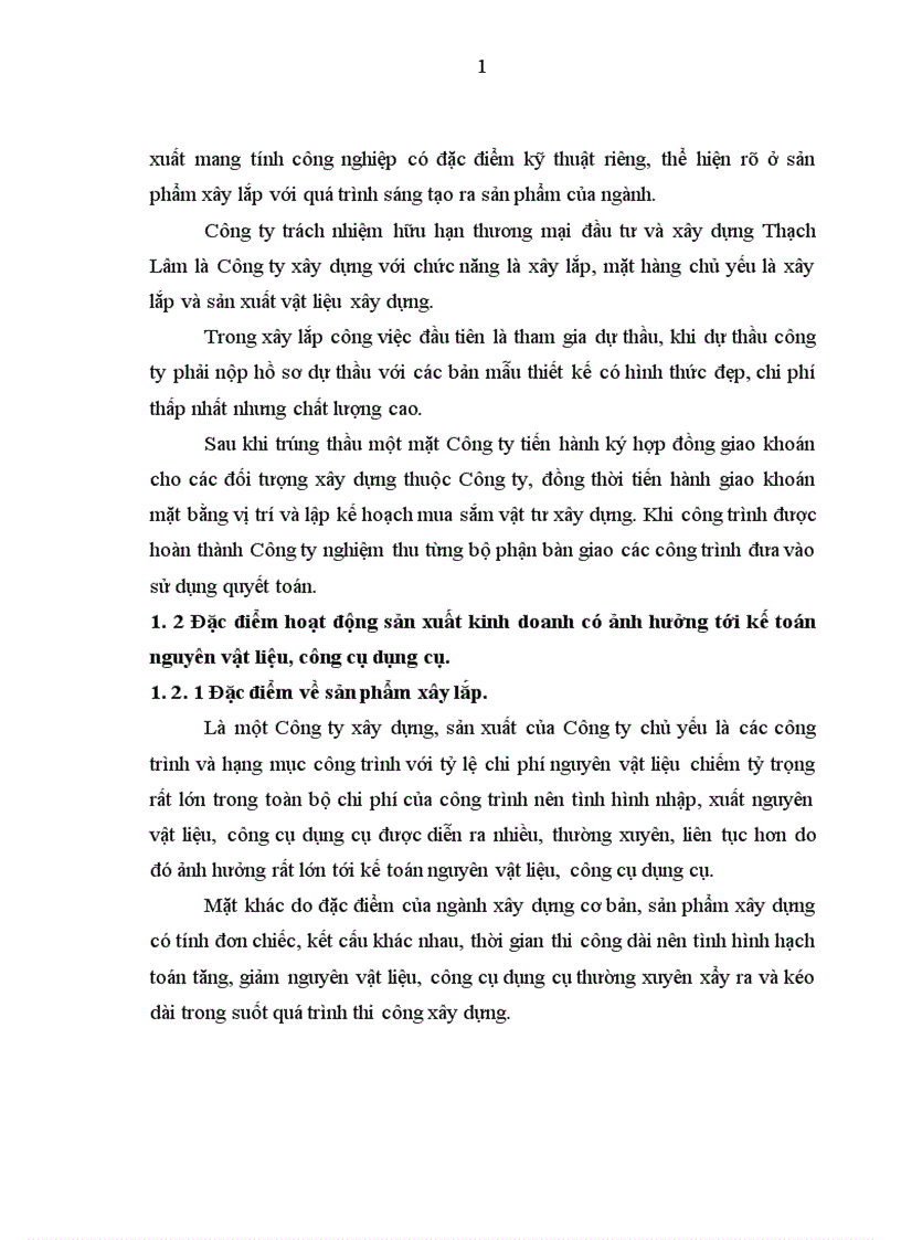 image for page Hoàn thiện hạch toán nguyên vật liệu công cụ dụng cụ tại Công ty Trách nhiệm hữu hạn thương mại đầu tư và xây dựng Thạch Lâm 1