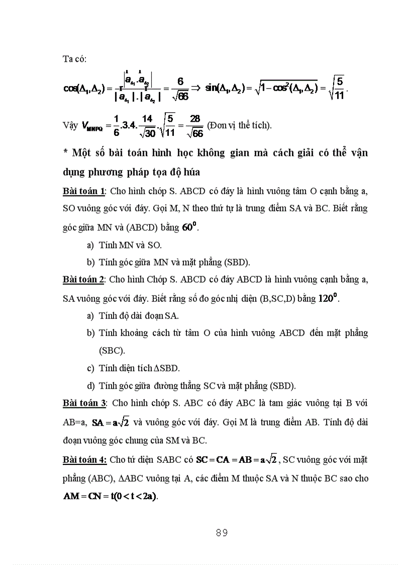 image for page Vận dụng phương pháp dạy học phát hiện và giải quyết vấn đề vào chương phương pháp tọa độ trong không gian Hình học 12 nâng cao 1