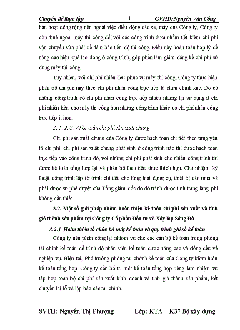 image for page Hoàn thiện kế toán chi phí sản xuất và tính giá thành sản phẩm xây lắp tại Công ty cổ phần Đầu tư và Xây lắp Sông Đà 1