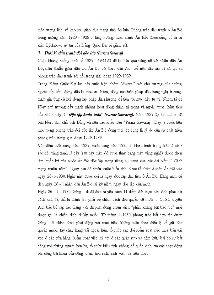 image for page Khái quát cuộc đấu tranh đòi độc lập ở ấn độ từ 1919 1950