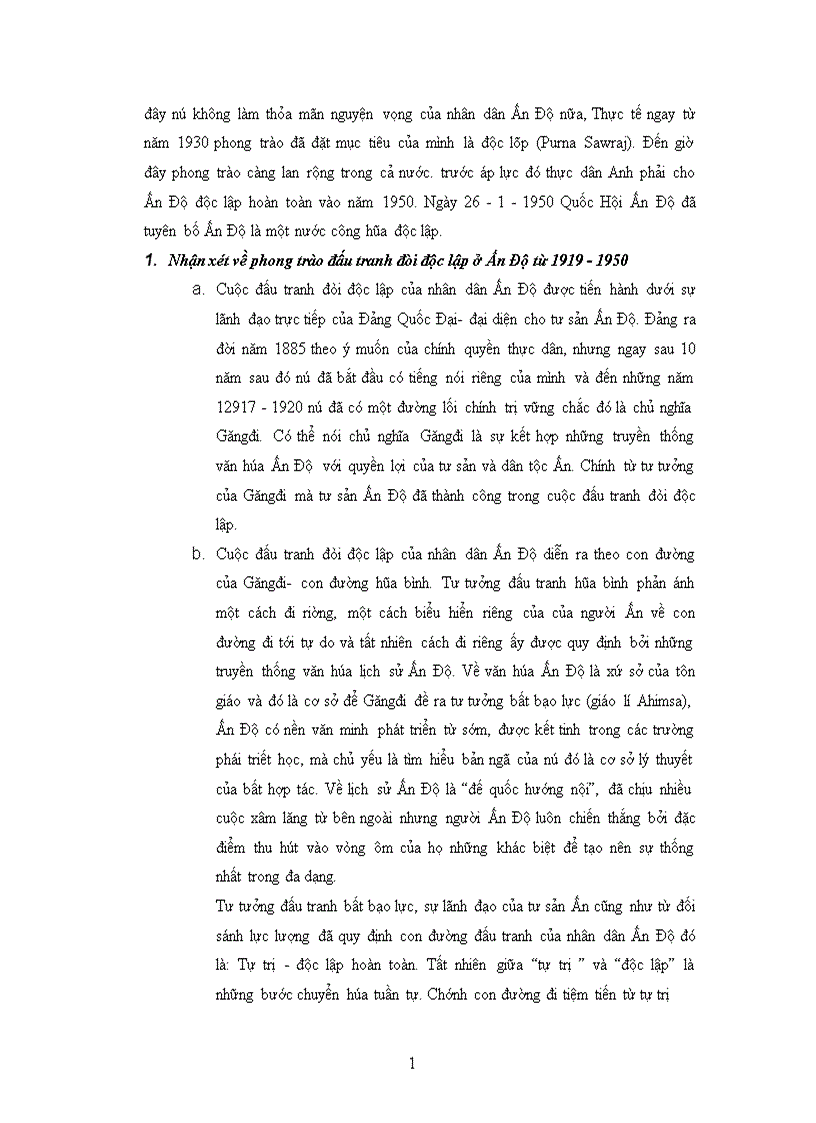 image for page Khái quát cuộc đấu tranh đòi độc lập ở ấn độ từ 1919 1950