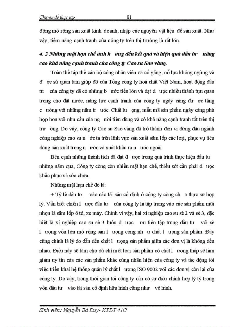 image for page Thực trạng hoạt động đầu tư nâng cao khả năng cạnh tranh của Công ty Cao su Sao vàng 1