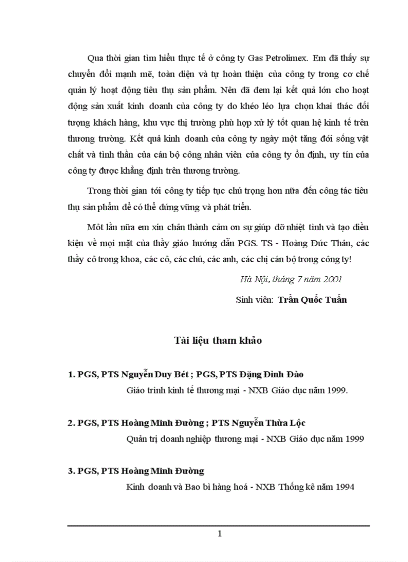 image for page Một số vấn đề về Hoạt động tiêu thụ sản phẩm của công ty Gas Petrolimex 1