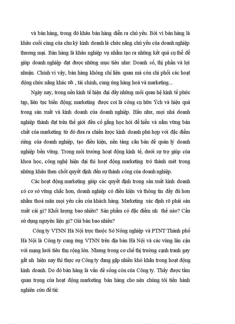 image for page Nghiên cứu hoạt động marketing bán hàng ở Công ty vật tư nông nghiệp Hà Nội 1
