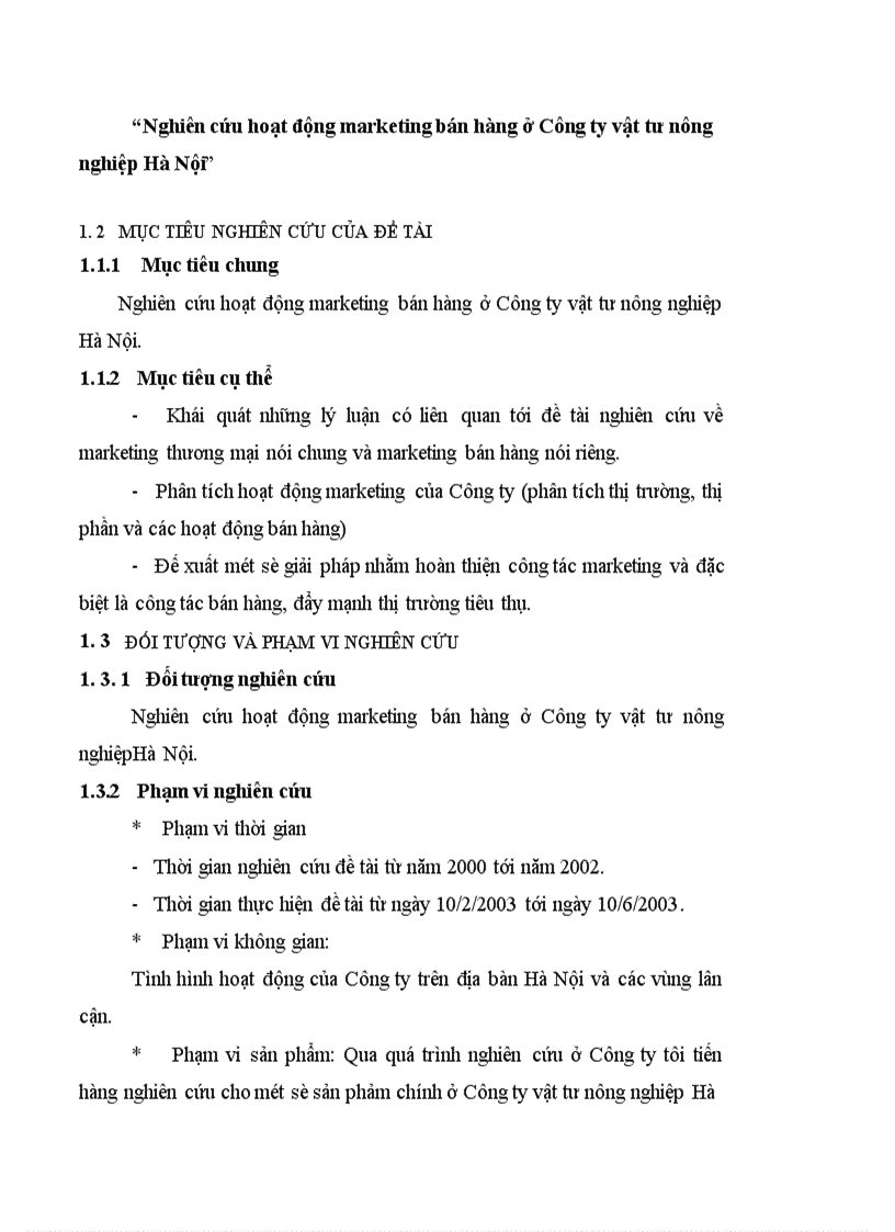image for page Nghiên cứu hoạt động marketing bán hàng ở Công ty vật tư nông nghiệp Hà Nội 1