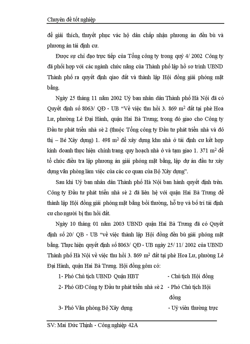 image for page Những biện pháp nhằm đẩy nhanh tiến độ giải phóng mặt bằng ở một số dự án trên địa bàn Hà Nội tại Công ty Đầu tư phát triển nhà số 2 1