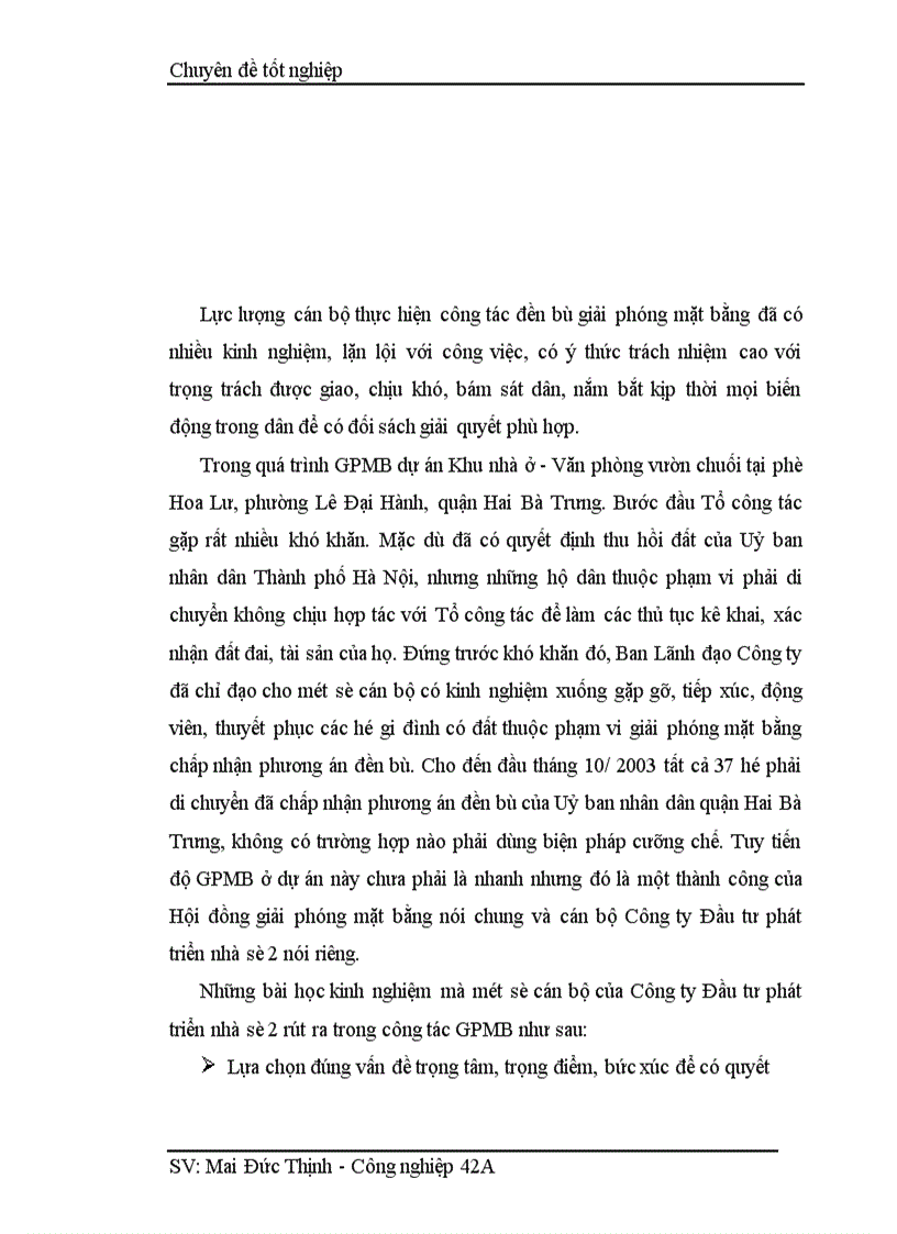 image for page Những biện pháp nhằm đẩy nhanh tiến độ giải phóng mặt bằng ở một số dự án trên địa bàn Hà Nội tại Công ty Đầu tư phát triển nhà số 2 1
