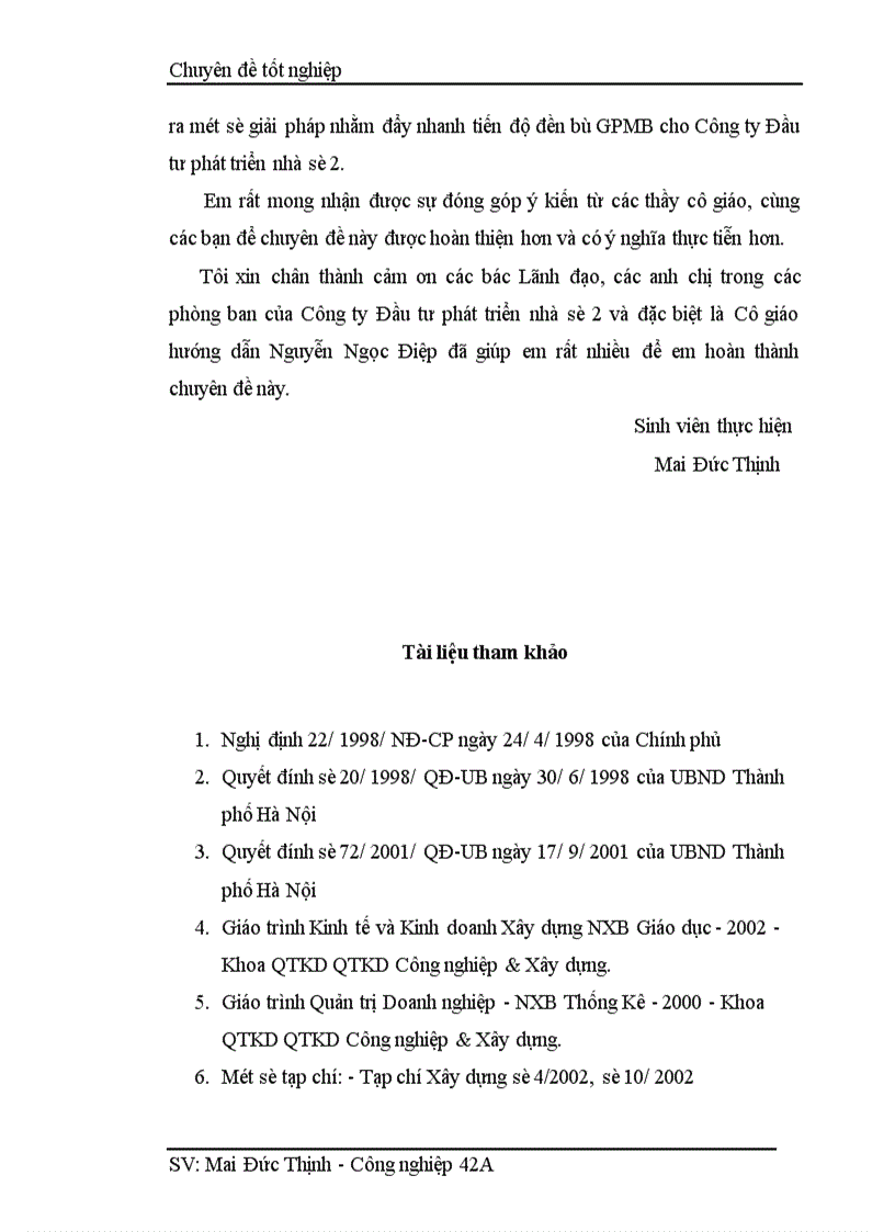 image for page Những biện pháp nhằm đẩy nhanh tiến độ giải phóng mặt bằng ở một số dự án trên địa bàn Hà Nội tại Công ty Đầu tư phát triển nhà số 2 1