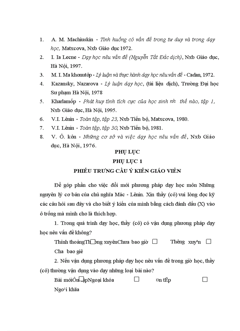 image for page Vận dụng phương pháp nêu vấn đề trong dạy học môn Những nguyên lý cơ bản của Chủ nghĩa Mác Lênin phần lý luận của Chủ nghĩa Mác Lênin về chủ nghĩa xã hội ở trường Đại học Quy Nhơn
