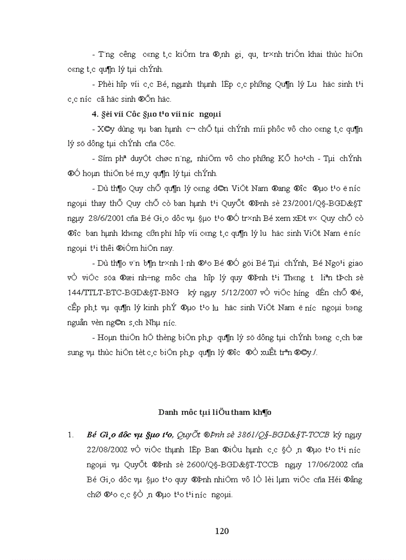 image for page Biện pháp quản lý tài chính của Ban điều hành các Đề án đào tạo tại nước ngoài nay là Cục Đào tạo với nước ngoài