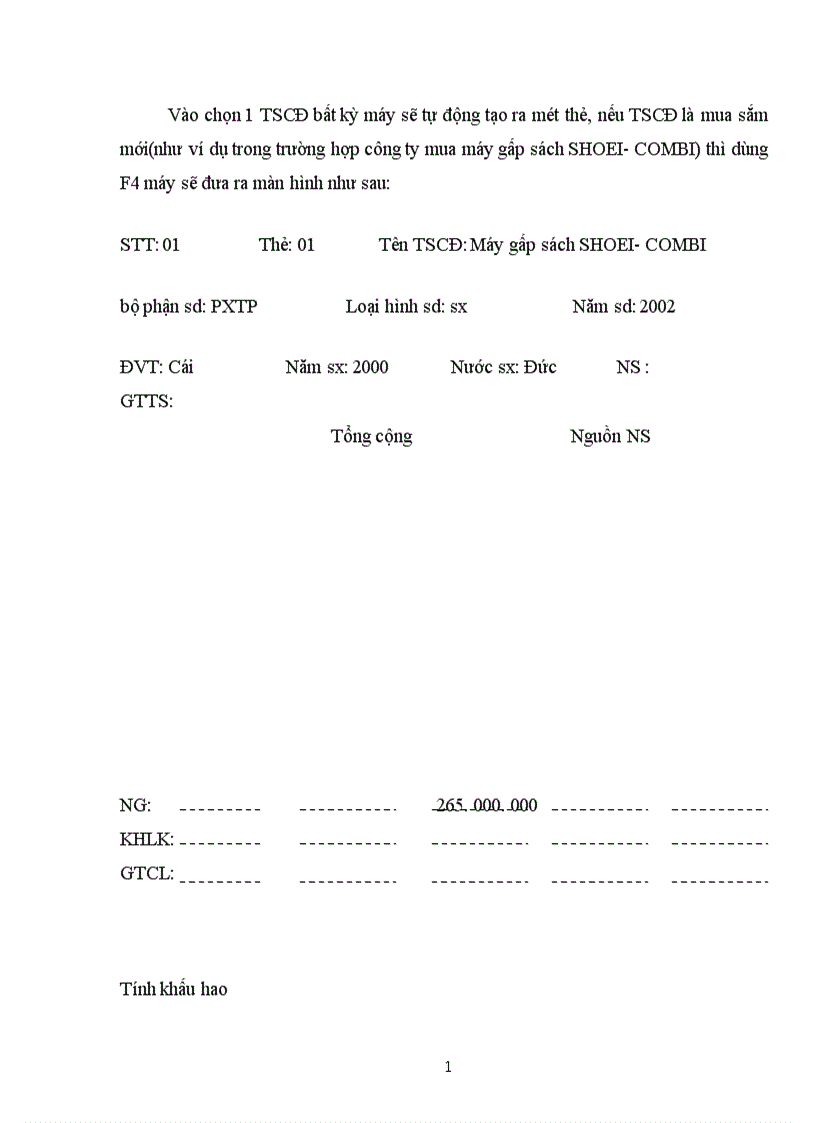 image for page Tổ chức công tác kế toán TSCĐ hữu hình tại Công ty In tài chính 1
