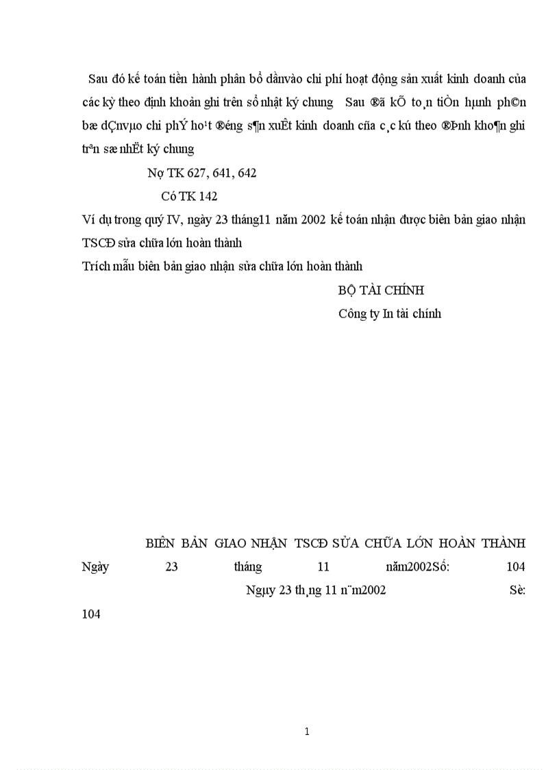 image for page Tổ chức công tác kế toán TSCĐ hữu hình tại Công ty In tài chính 1