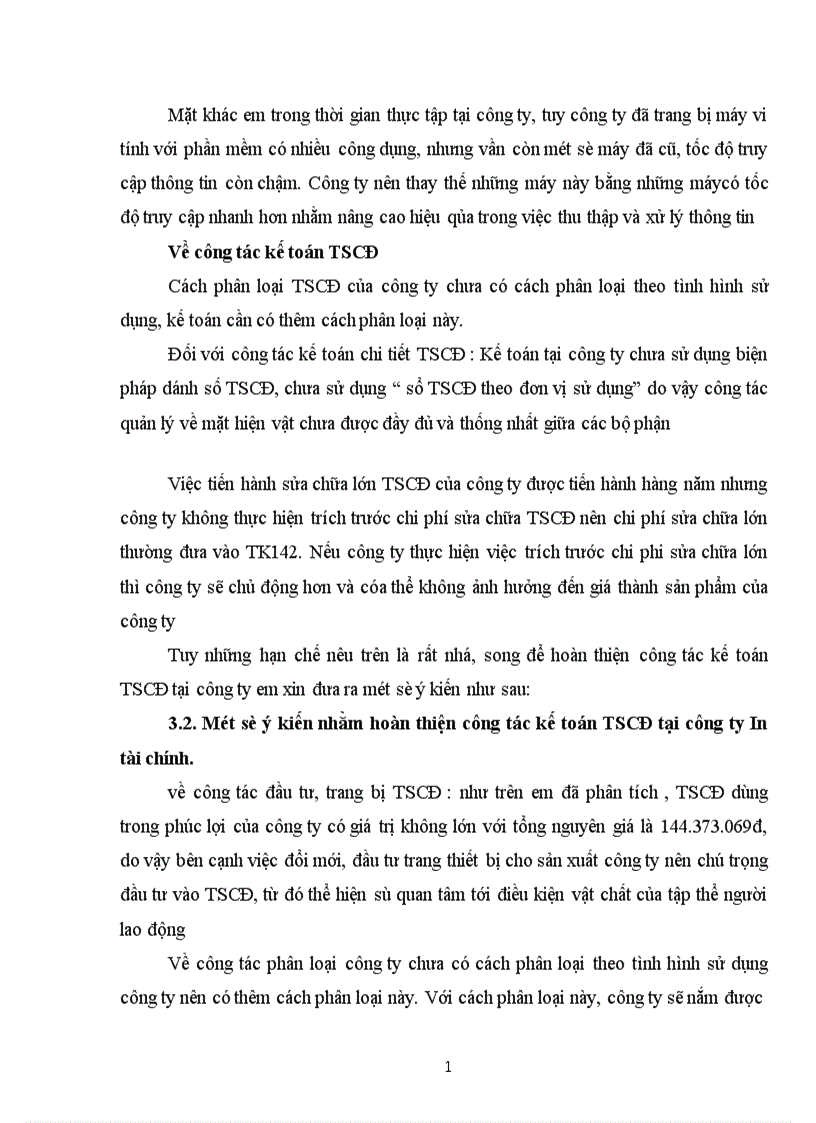 image for page Tổ chức công tác kế toán TSCĐ hữu hình tại Công ty In tài chính 1