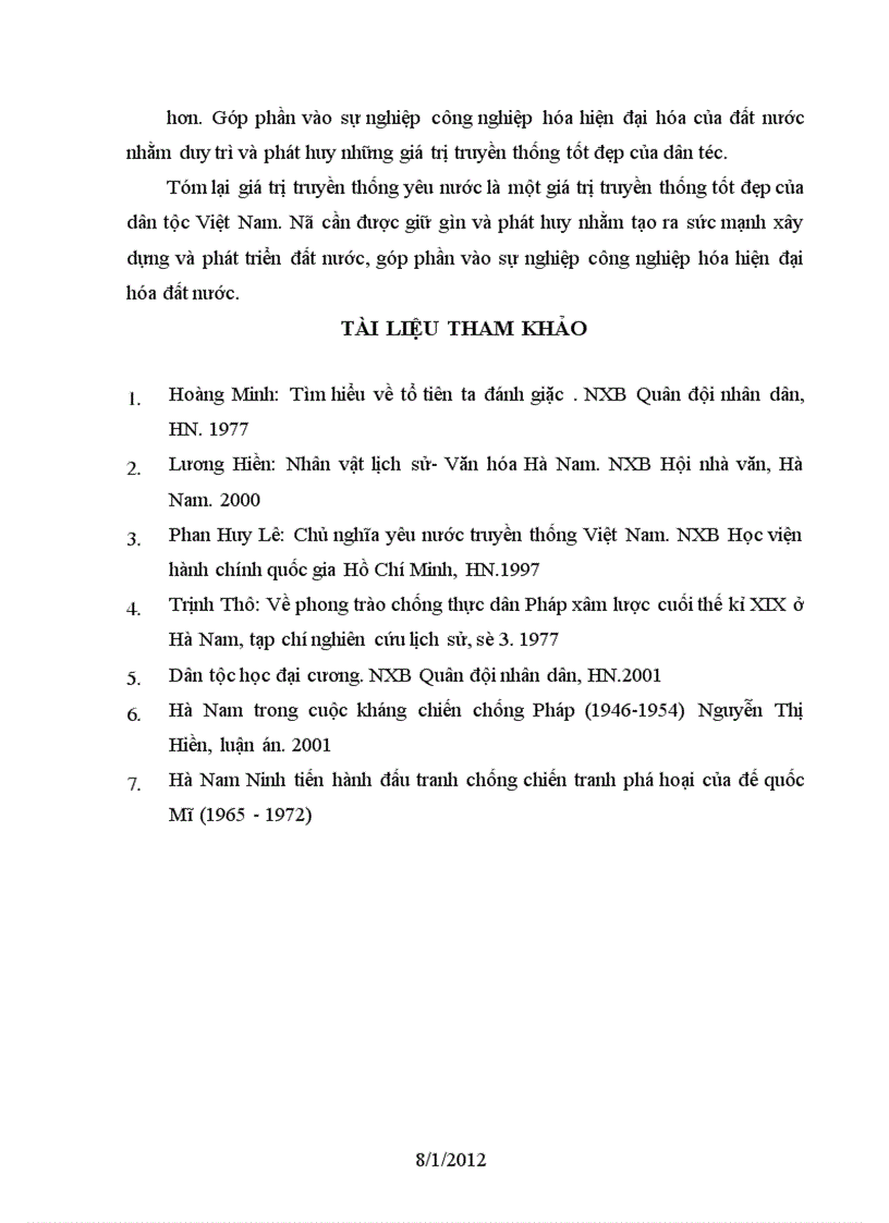 image for page Những biểu hiện của giá trị truyền thống yêu nước của địa phương