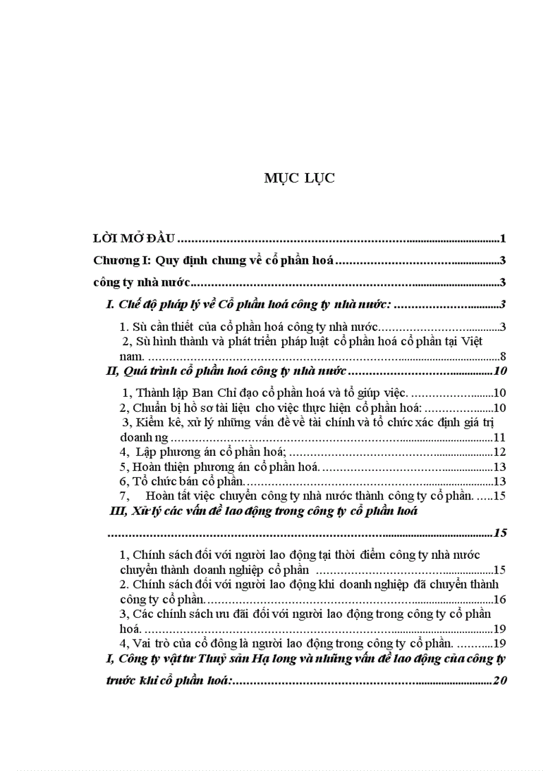 image for page Những vấn đề pháp lý về chính sách đối với người lao động trong quá trình cổ phần hoá Công ty Vật tư Thuỷ sản Hạ Long 1