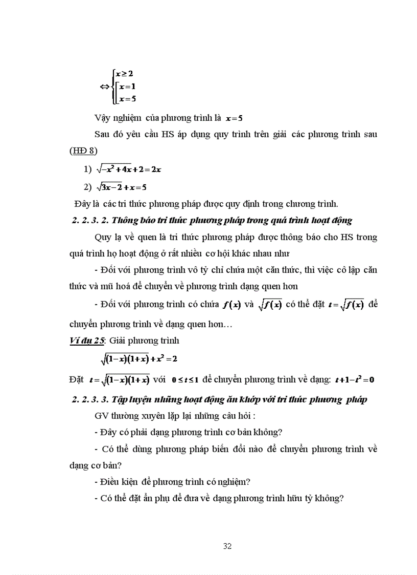 image for page Vận dụng quan điểm hoạt động trong dạy học phương trình vô tỷ ở trường trung học phổ thông 1