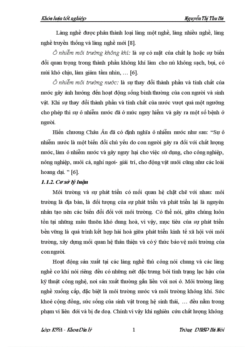 image for page Chất lượng môi trường làng nghề vân chàng xã nam giang huyện nam trực tỉnh nam định