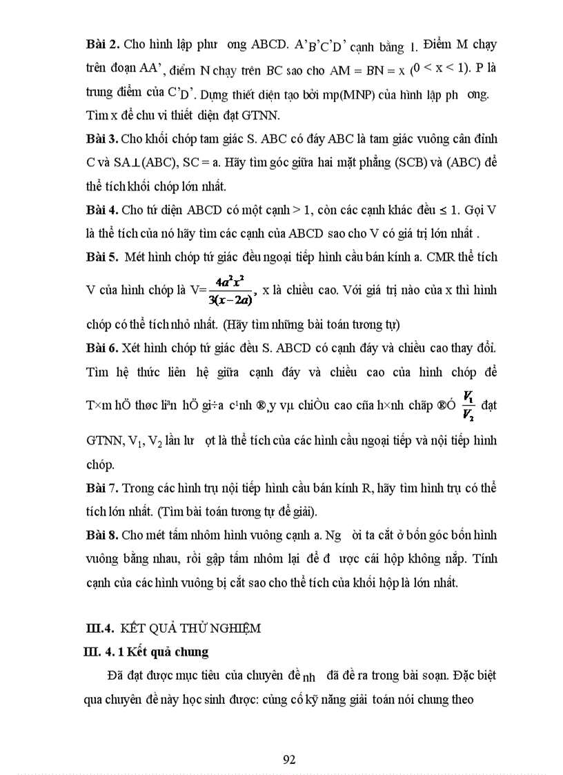 image for page Rèn luyện kỹ năng ứng dụng đạo hàm để giải toán cực trị hình học cho học sinh khá giỏi lớp 12 THPT 2 1