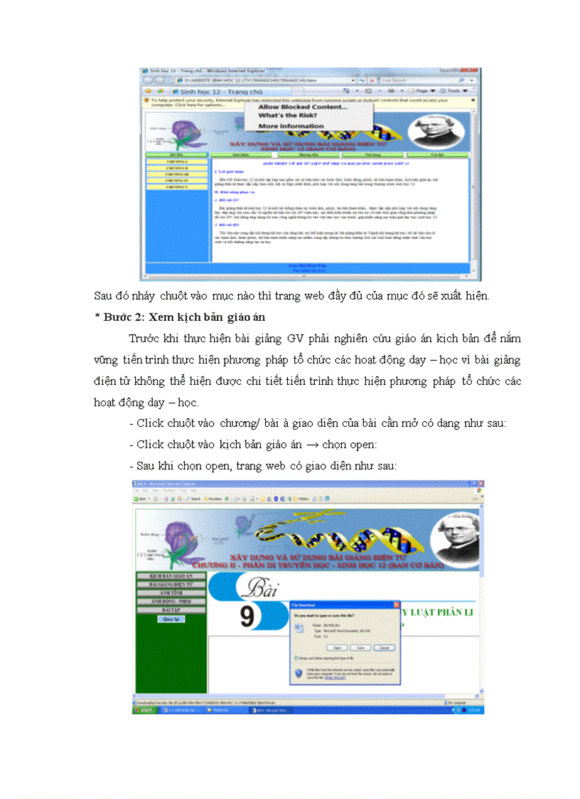 image for page Xây dựng và sử dụng bài giảng điện tử Chương II phần Di truyền học SH12 theo hướng TH TTĐPT