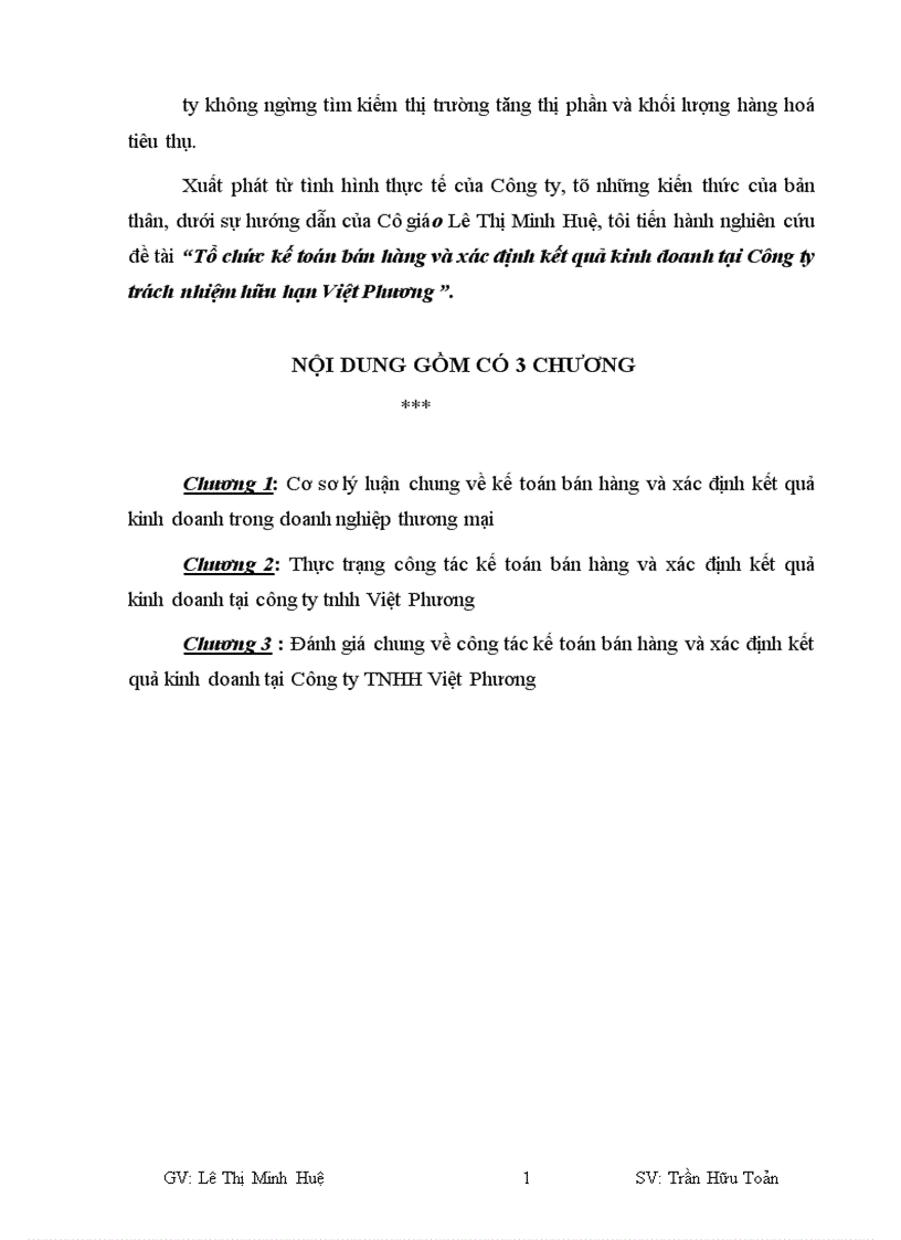 image for page Tổ chức kế toán bán hàng và xác định kết quả kinh doanh tại Công ty trách nhiệm hữu hạn Việt Phương