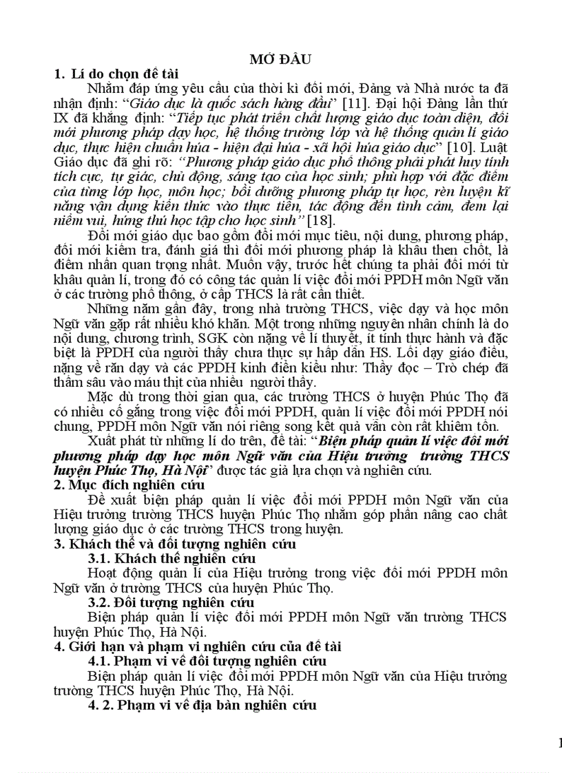image for page Biện pháp quản lí việc đổi mới phương pháp dạy học môn Ngữ văn của Hiệu trưởng trường THCS huyện Phúc Thọ Hà Nội 1