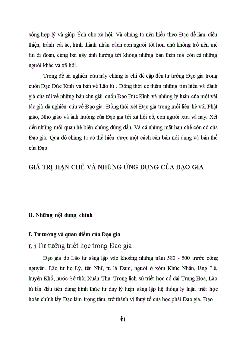 image for page Giá trị hạn chế và những ứng dụng của Đạo gia