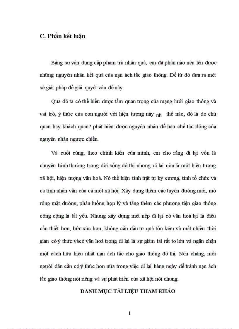 image for page Vận dụng cặp phạm trù nguyên nhân và kết quả để nói lên thực trạng của vấn đề tắc nghẽn giao thông thủ đô Hà Nội 1