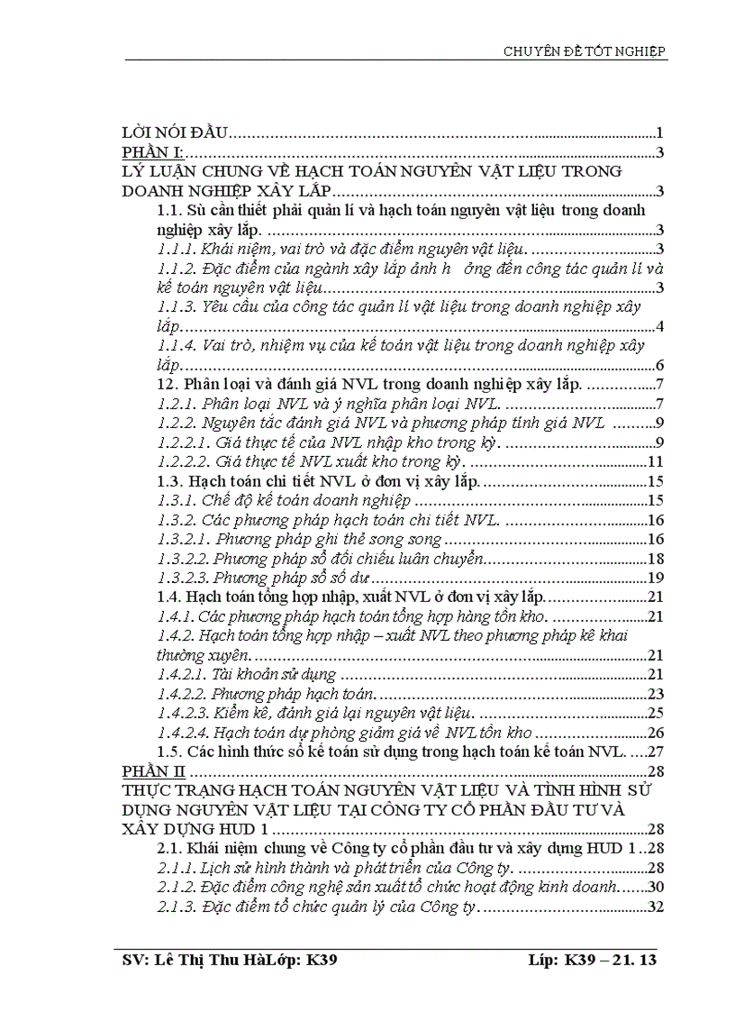 image for page Kế toán nguyên vật liệu tại Công ty Cổ phần Đầu tư và Phát triển HUD1