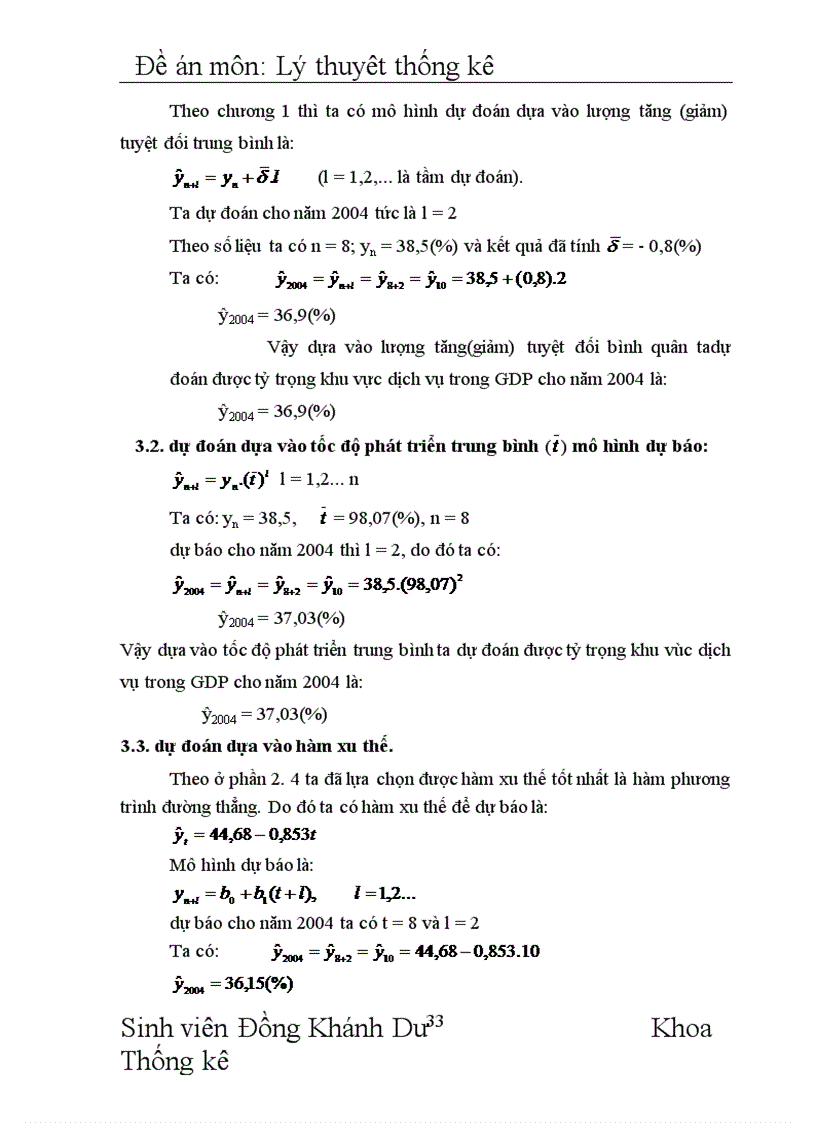image for page Vận dụng phương pháp dãy số thời gian phân tích biến động tỷ trọng của khu vực dịch vụ trong GDP giai đoạn 1995 2002 và dự báo cho năm 2004