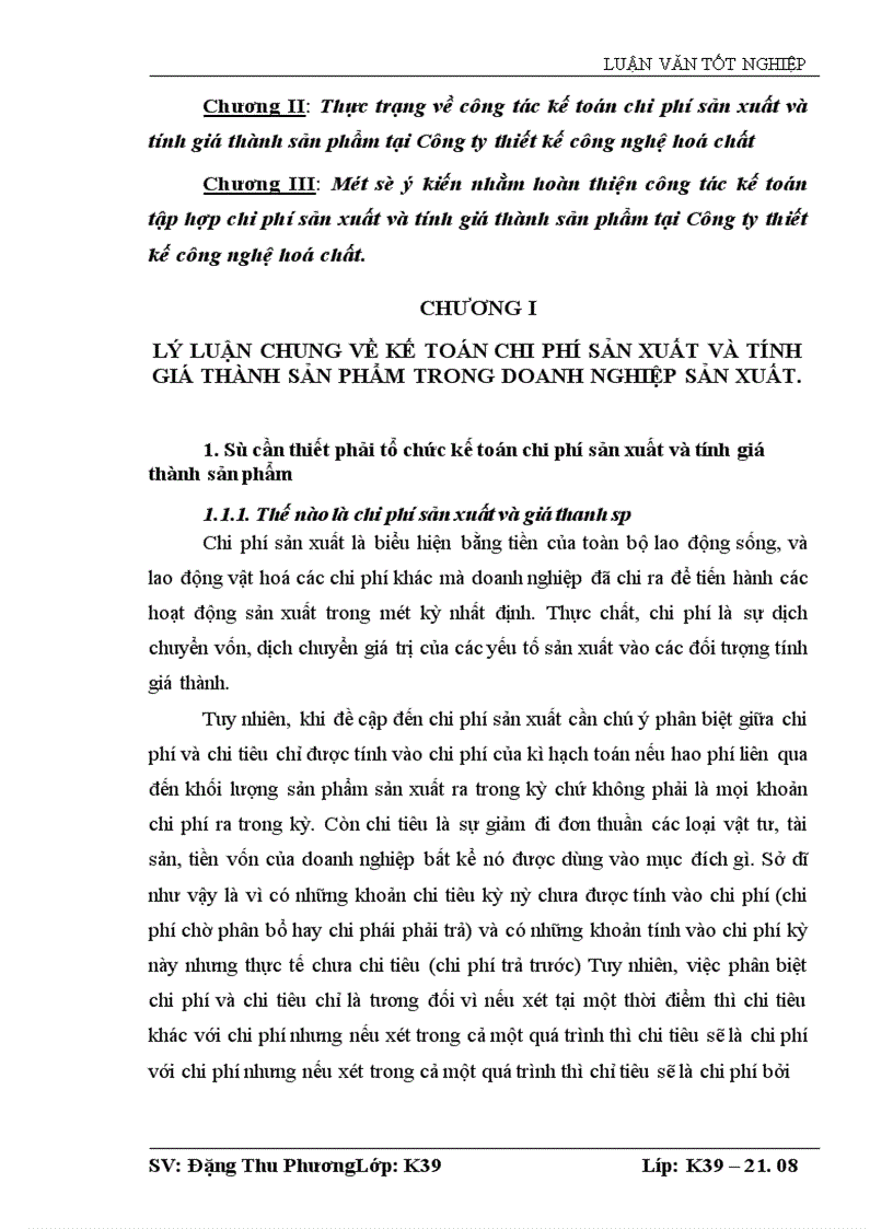 image for page Tổ chức công tác kế toán chi phí sản xuất và tính giá thành sản phẩm tại Công ty Thiết lập công nghệ hoá chât