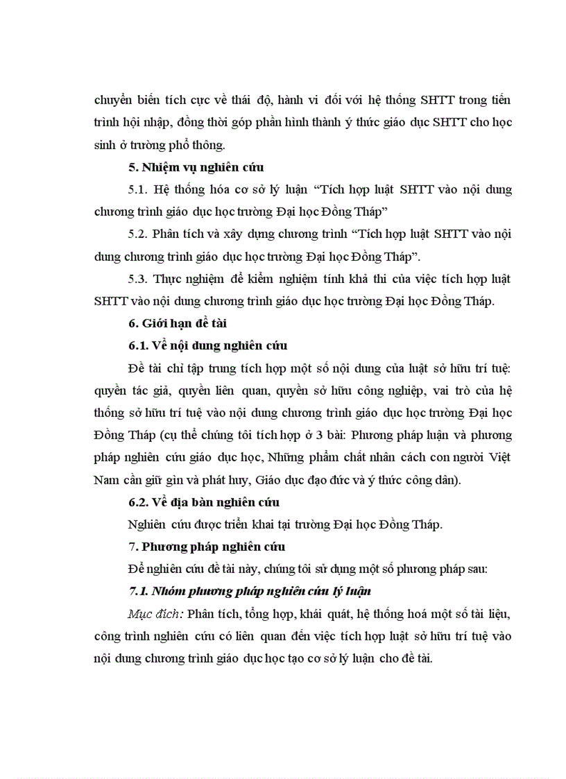 image for page Tích hợp luật sở hữu trí tuệ vào nội dung chương trình giáo dục học trường Đại học Đồng Tháp