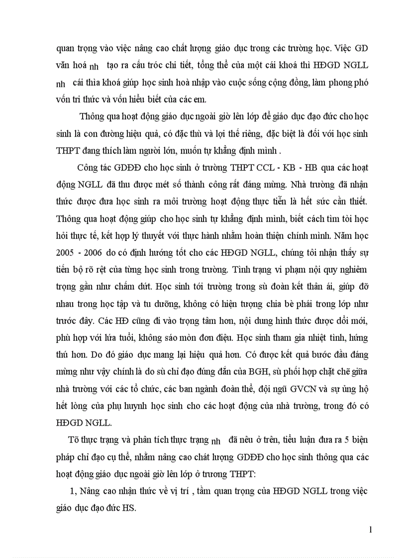 image for page Hiệu trưởng chỉ đạo nâng cao chất lượng giáo dục đạo đức cho học sinh Trường THPT Cù Chính Lan Kim Bôi Hoà Bình thông qua hoạt động giáo dục ngoài giờ lên lớp 1