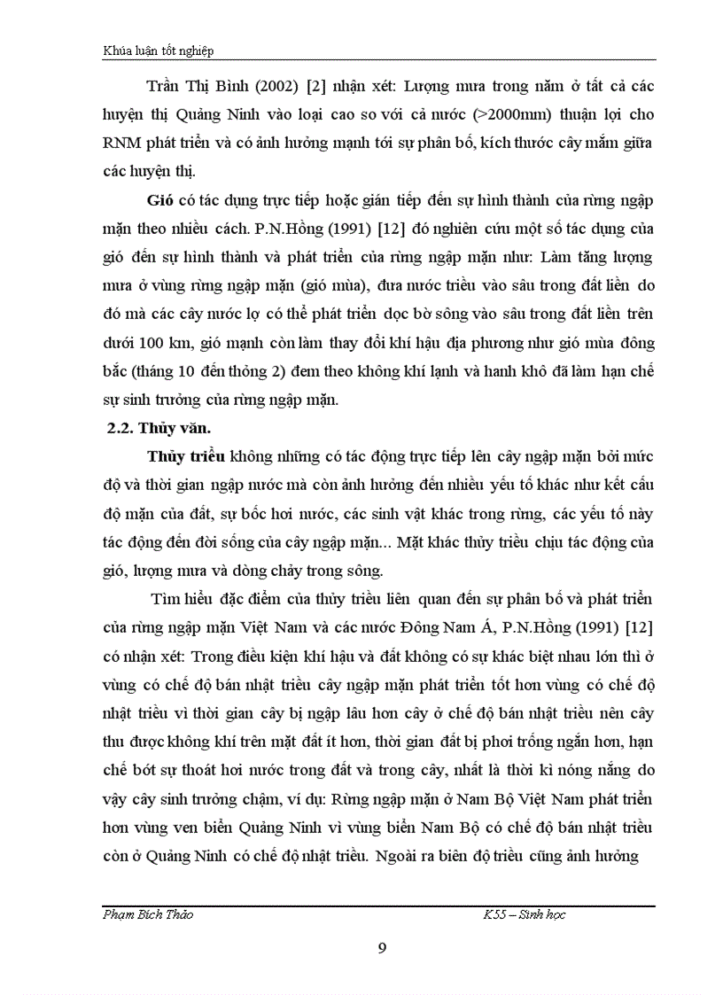 image for page Nghiên cứu thành phần loài sự phân bố và tái sinh của một số cây ngập mặn chính ở vùng ven biển huyện Hải Hà tỉnh Quảng Ninh 1